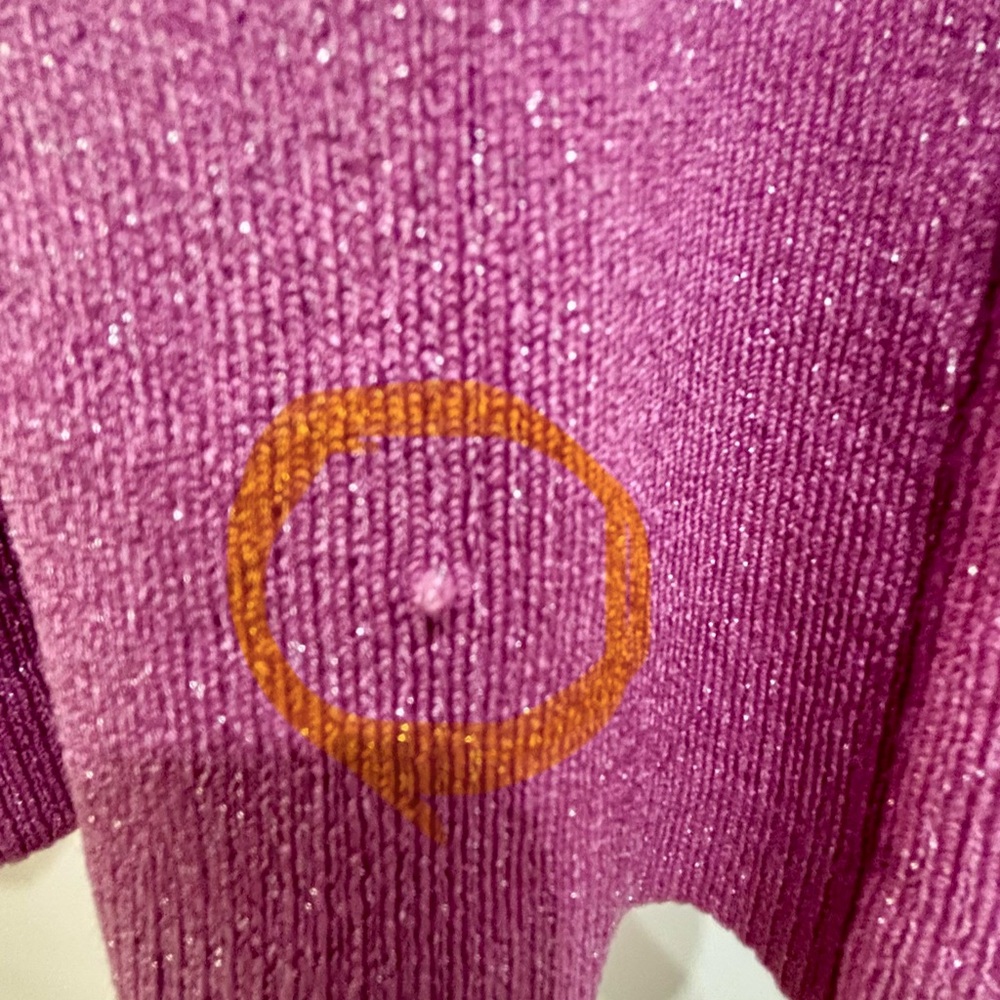 Pink Long Sleeve Collared Top 
Pink lurex long sleeve mini flared polo dress - Picture 14 of 14